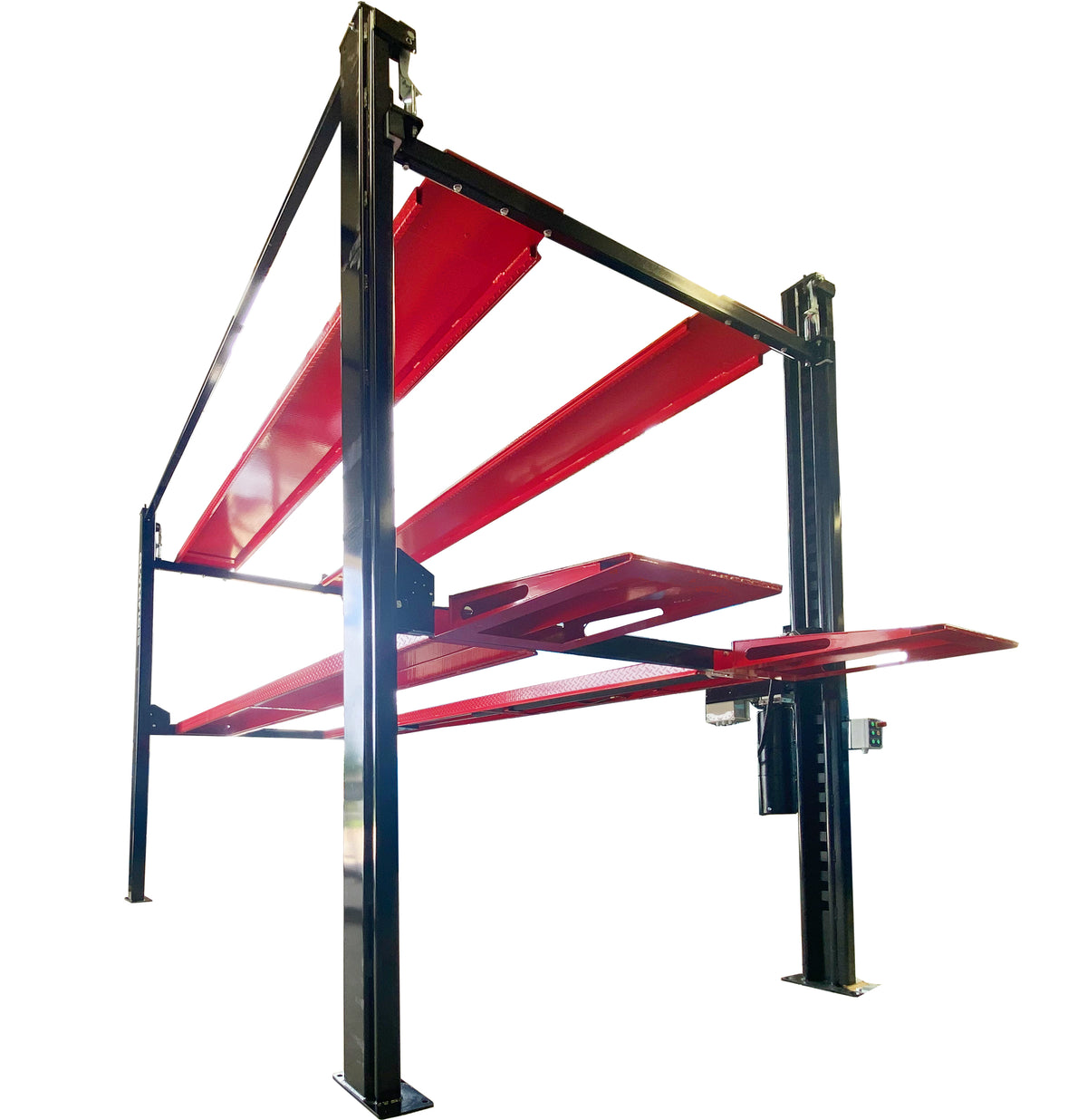 Olympic 4032-XL triple stacking lift in red and black