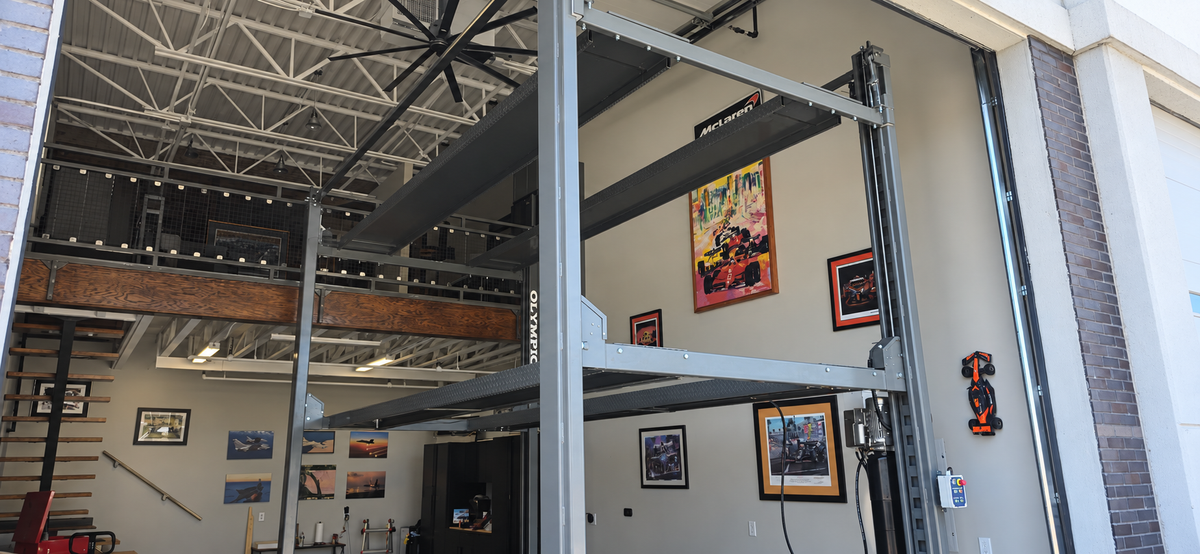 Real custom grey Olympic 4032-S triple stacker installation